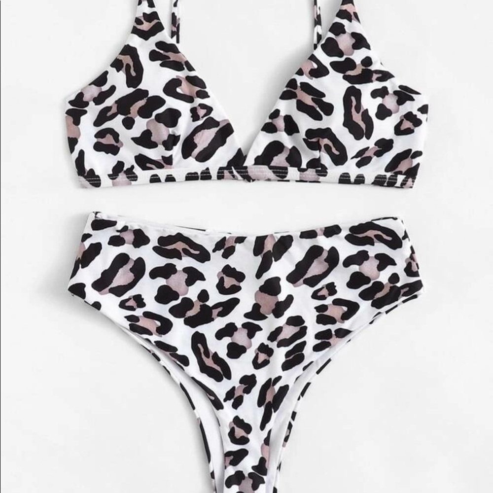 Cheetah print high waisted bikini